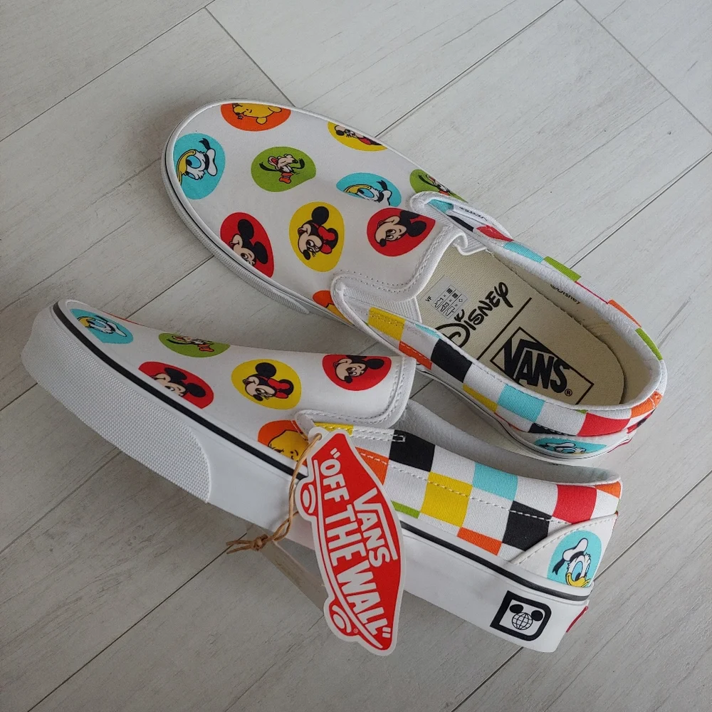 VANS x Disney NEW 50th Anniversary Character Button Slip On Shoes - Picture 1 of 11